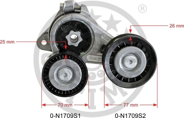 Optimal 0-N1709 - Натягувач ременя, клинові зуб. autozip.com.ua