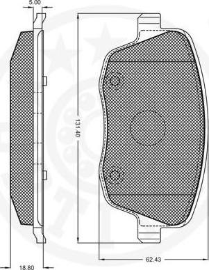 OPTIMAL 10492 - Гальмівні колодки, дискові гальма autozip.com.ua