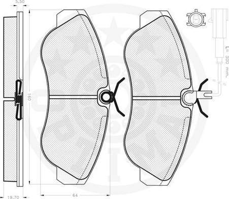 OPTIMAL 10489 - Гальмівні колодки, дискові гальма autozip.com.ua