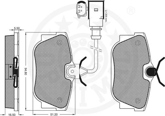 Optimal 10486 - Гальмівні колодки, дискові гальма autozip.com.ua