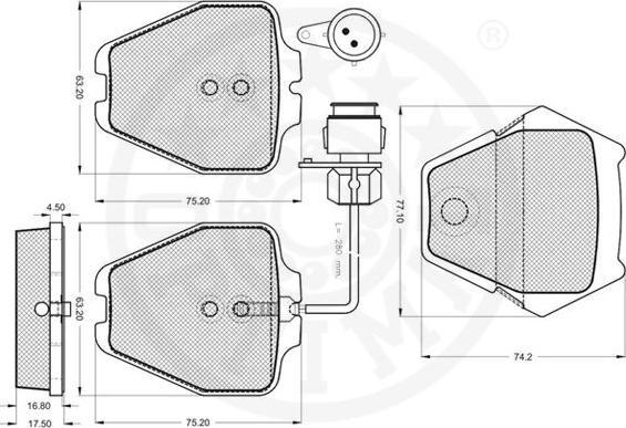 OPTIMAL 10483 - Гальмівні колодки, дискові гальма autozip.com.ua