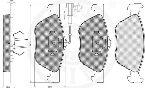 Optimal 10535 - Гальмівні колодки, дискові гальма autozip.com.ua