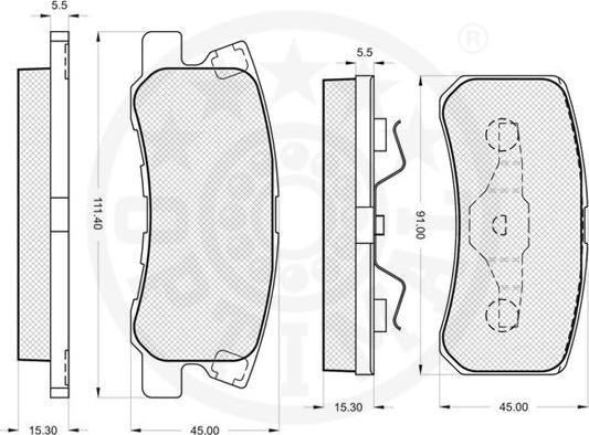 OPTIMAL 10537 - Гальмівні колодки, дискові гальма autozip.com.ua