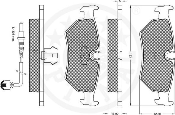 Optimal 10044 - Гальмівні колодки, дискові гальма autozip.com.ua