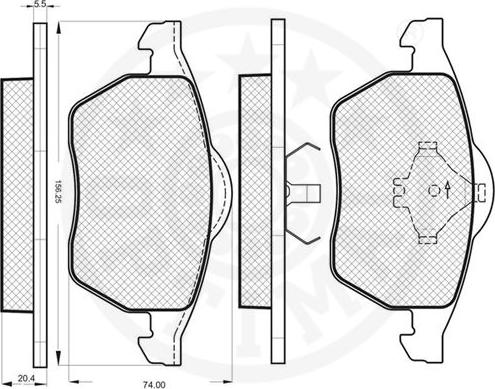 Optimal 10064 - Гальмівні колодки, дискові гальма autozip.com.ua