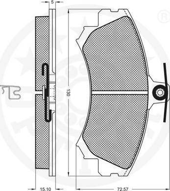 OPTIMAL 10074 - Гальмівні колодки, дискові гальма autozip.com.ua