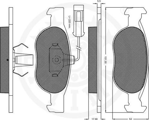 OPTIMAL 10072 - Гальмівні колодки, дискові гальма autozip.com.ua