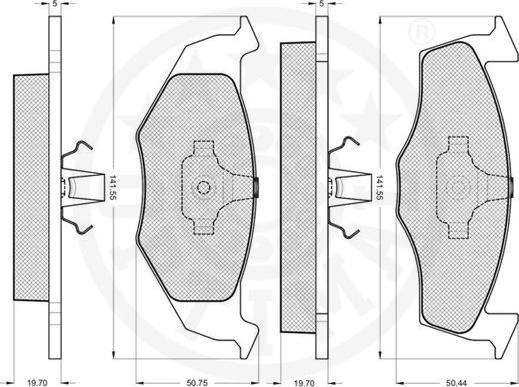 OPTIMAL 10106 - Гальмівні колодки, дискові гальма autozip.com.ua