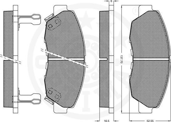 OPTIMAL 10133 - Гальмівні колодки, дискові гальма autozip.com.ua