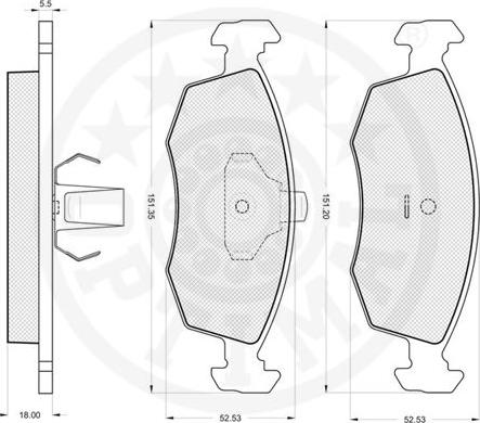 Optimal 10386 - Гальмівні колодки, дискові гальма autozip.com.ua