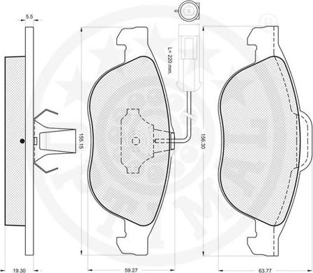 Optimal 10227 - Гальмівні колодки, дискові гальма autozip.com.ua