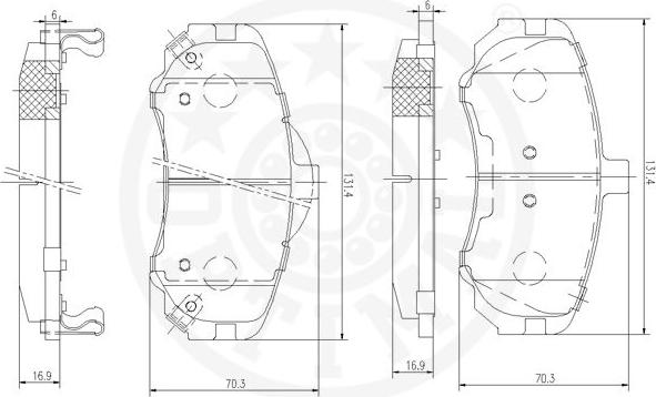 Optimal 12495 - Гальмівні колодки, дискові гальма autozip.com.ua