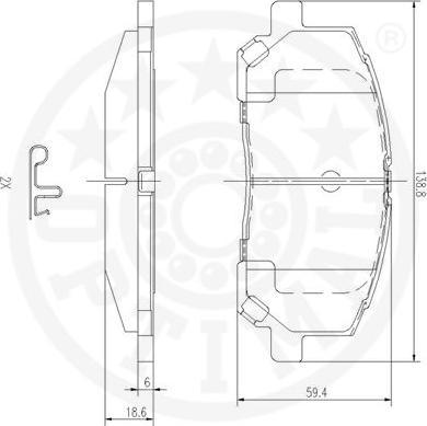 OPTIMAL 12496 - Гальмівні колодки, дискові гальма autozip.com.ua