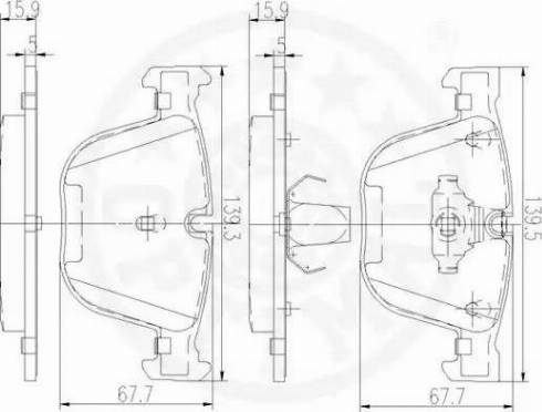 Optimal 12497 - Гальмівні колодки, дискові гальма autozip.com.ua