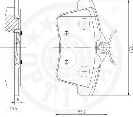 OPTIMAL 12468 - Гальмівні колодки, дискові гальма autozip.com.ua