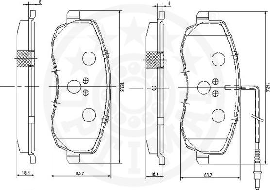 Optimal 12467 - Гальмівні колодки, дискові гальма autozip.com.ua