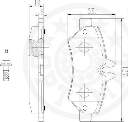 Optimal 12430 - Гальмівні колодки, дискові гальма autozip.com.ua