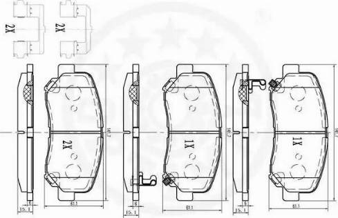 Optimal 12590 - Гальмівні колодки, дискові гальма autozip.com.ua