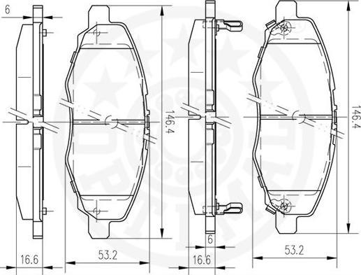 OPTIMAL 12544 - Гальмівні колодки, дискові гальма autozip.com.ua