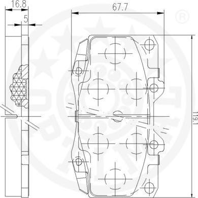 OPTIMAL 12543 - Гальмівні колодки, дискові гальма autozip.com.ua