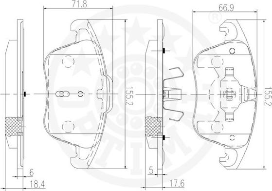 Optimal 12506 - Гальмівні колодки, дискові гальма autozip.com.ua