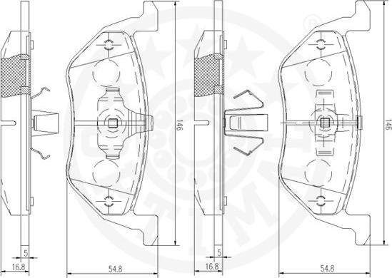 Optimal 12508 - Гальмівні колодки, дискові гальма autozip.com.ua