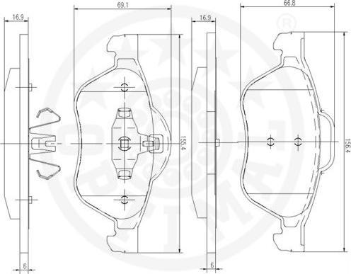 OPTIMAL 12503 - Гальмівні колодки, дискові гальма autozip.com.ua
