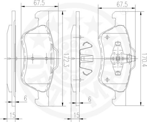 Optimal 12507 - Гальмівні колодки, дискові гальма autozip.com.ua