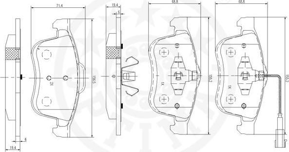 OPTIMAL 12516 - Гальмівні колодки, дискові гальма autozip.com.ua