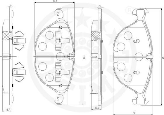 Optimal 12510 - Гальмівні колодки, дискові гальма autozip.com.ua