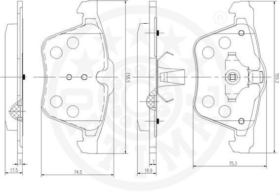 OPTIMAL 12511 - Гальмівні колодки, дискові гальма autozip.com.ua