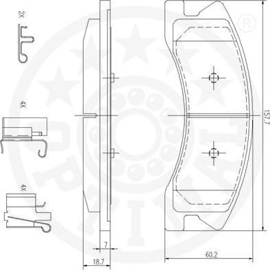 OPTIMAL 12580 - Гальмівні колодки, дискові гальма autozip.com.ua