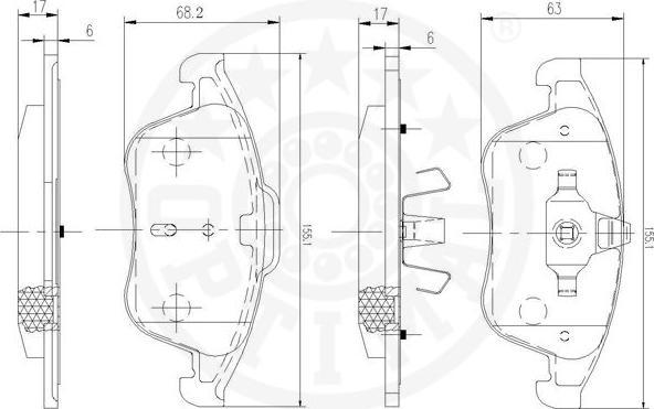 OPTIMAL 12534 - Гальмівні колодки, дискові гальма autozip.com.ua