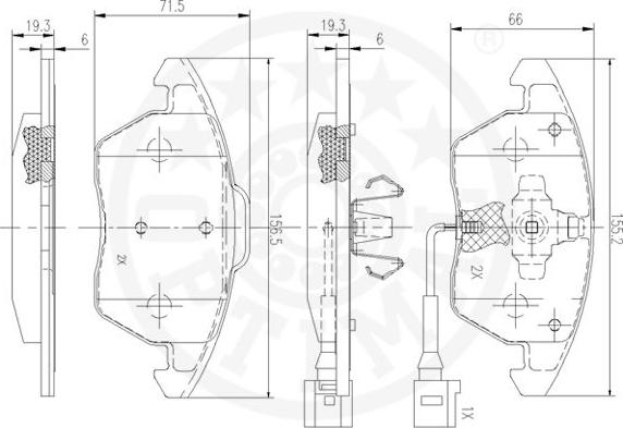 Optimal 12531 - Гальмівні колодки, дискові гальма autozip.com.ua