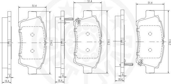 OPTIMAL 12095 - Гальмівні колодки, дискові гальма autozip.com.ua