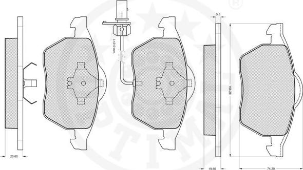 Optimal 12093 - Гальмівні колодки, дискові гальма autozip.com.ua