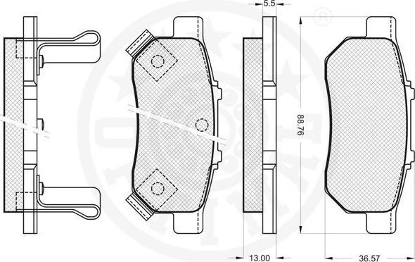 OPTIMAL 12060 - Гальмівні колодки, дискові гальма autozip.com.ua