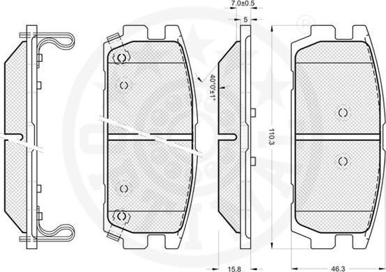 OPTIMAL 12190 - Гальмівні колодки, дискові гальма autozip.com.ua