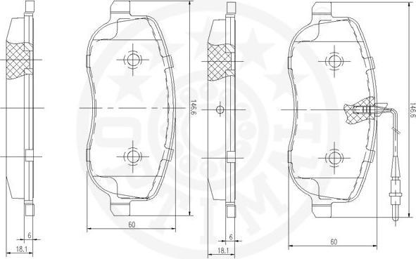 OPTIMAL 12144 - Гальмівні колодки, дискові гальма autozip.com.ua