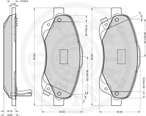 Optimal 12160 - Гальмівні колодки, дискові гальма autozip.com.ua