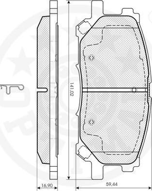 OPTIMAL 12168 - Гальмівні колодки, дискові гальма autozip.com.ua