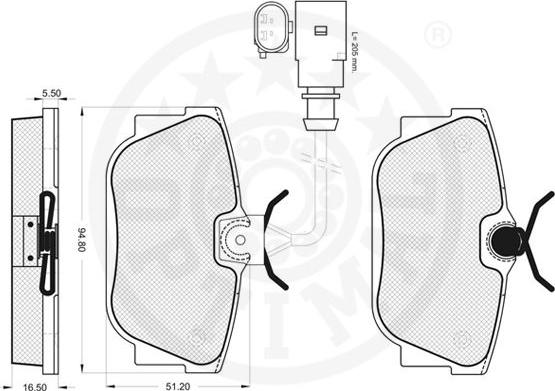 Optimal 12189 - Гальмівні колодки, дискові гальма autozip.com.ua