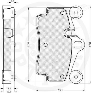 OPTIMAL 12186 - Гальмівні колодки, дискові гальма autozip.com.ua