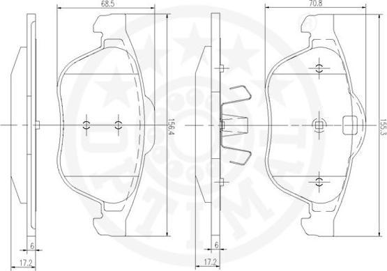 OPTIMAL 12130 - Гальмівні колодки, дискові гальма autozip.com.ua