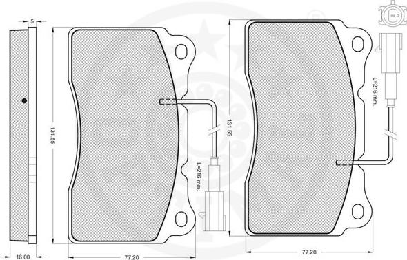 Optimal 12122 - Гальмівні колодки, дискові гальма autozip.com.ua