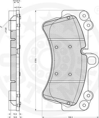 OPTIMAL 12176 - Гальмівні колодки, дискові гальма autozip.com.ua