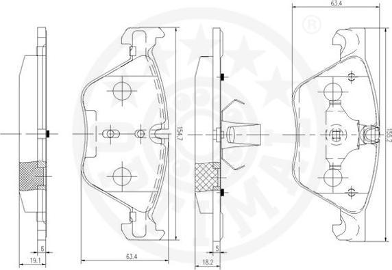 OPTIMAL 12393 - Гальмівні колодки, дискові гальма autozip.com.ua