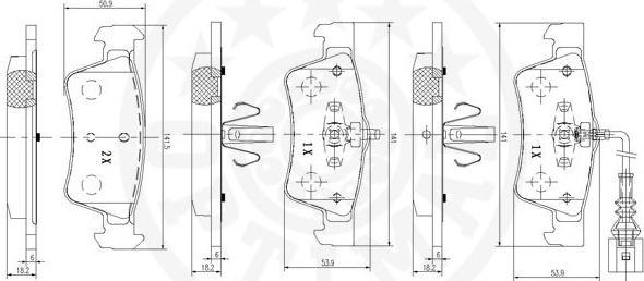 OPTIMAL 12389 - Гальмівні колодки, дискові гальма autozip.com.ua