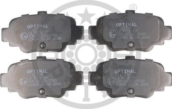OPTIMAL BP-12330 - Гальмівні колодки, дискові гальма autozip.com.ua