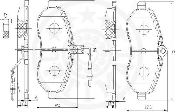 Optimal 12337 - Гальмівні колодки, дискові гальма autozip.com.ua